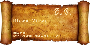Bleuer Vince névjegykártya